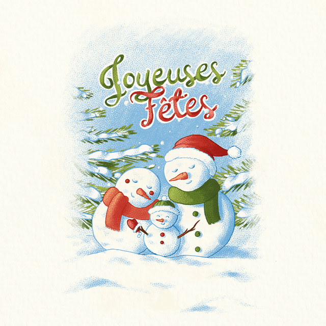 Carte Famille de Neige
